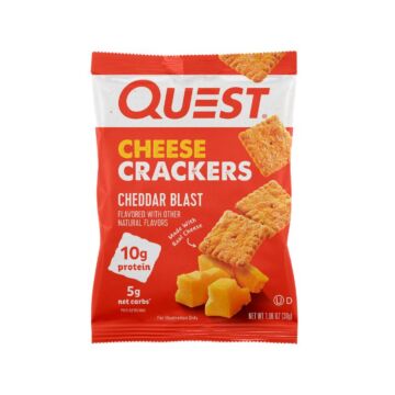 Quest Nutrition Cheese Crackers 4 Bags/Box Cheddar Blast